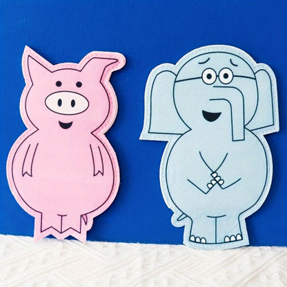 Elephant and Piggie Hand Puppets Plush Stuffed Animal Props for Storytelling, Classroom Teaching & Role Play