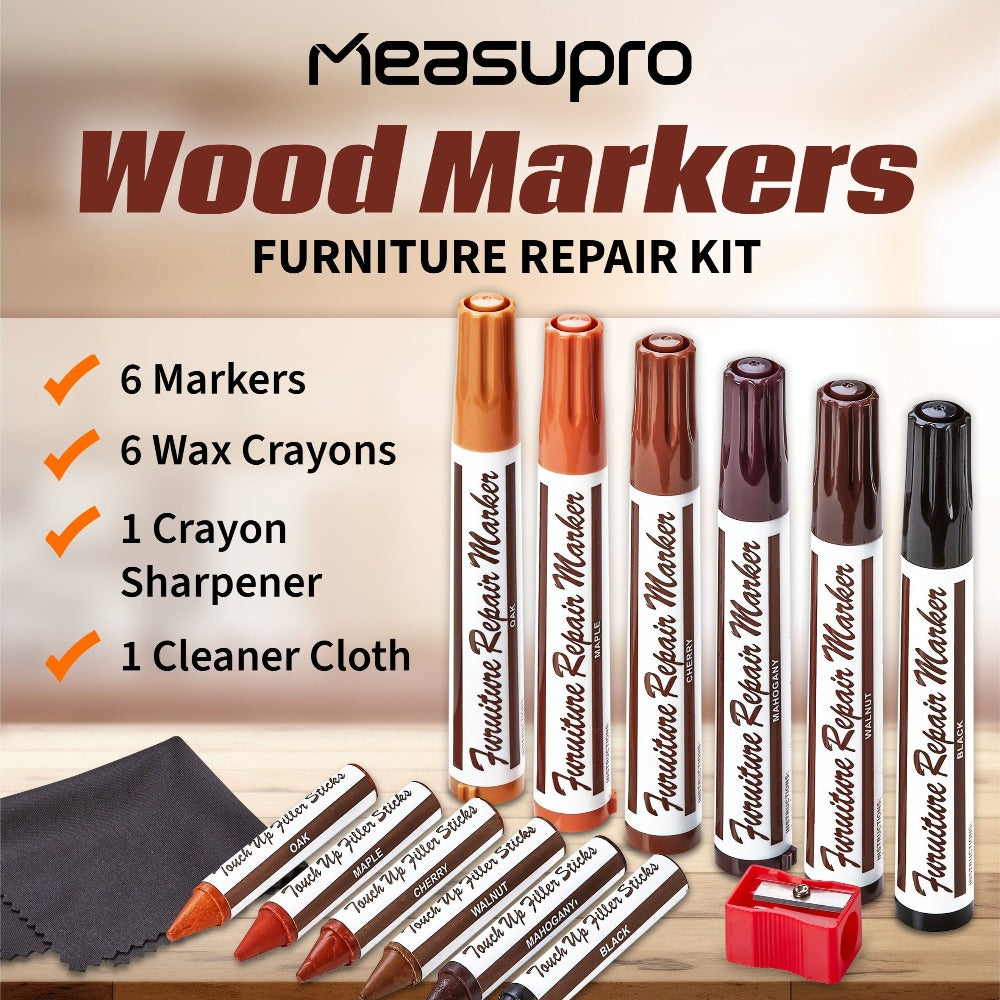 Wood Scratch Kit Furniture Touch Up Markers Scratch Stain Pens for Wood Furniture Tables for Entryways, Bedrooms and Living Spaces