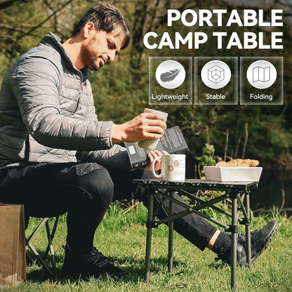 Lightweight Collapsible Camping Table with Carry Bag – Portable Folding Outdoor Table, Sturdy Aluminum Legs & Large Flat Surface for Picnic