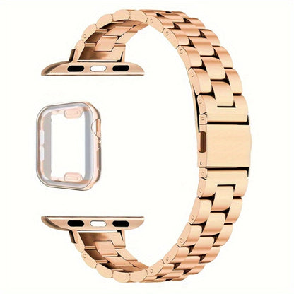Slim Waist Apple Watch Steel Band & Half Shell Case 3-Piece Set for an Everyday Personal Care Routine