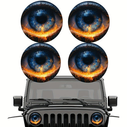 3D Beast Eye Headlight Stickers – Funny Car Headlight Decals for Jeep Round Headlights, Truck Body, Bumper & Window Decoration