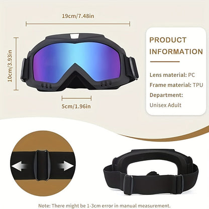 Two-Piece Black-Frame Ski Goggle Sets in Three Colorful, Gray and Transparent Lens Pairings