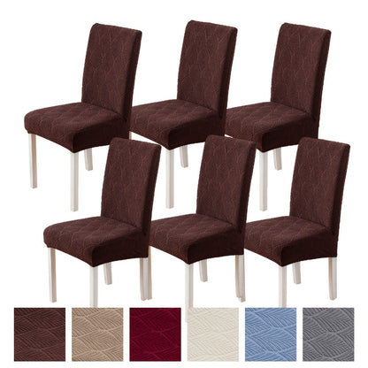 Chair Cover Set of Six Stretch Dining Slipcovers with Little-Leaf Pattern in Six Available Color Choices