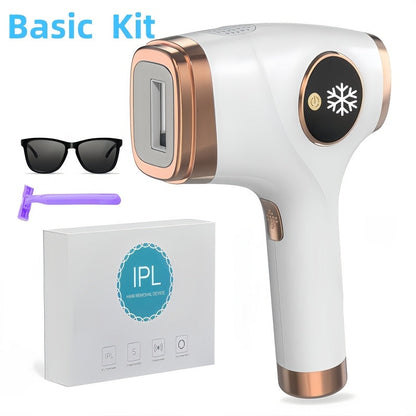 IPL Hair Removal Device Sapphire Ice Cooling Painless 999900 Flashes 9 Modes – At-Home Permanent Hair Reduction for Women Men Face Body
