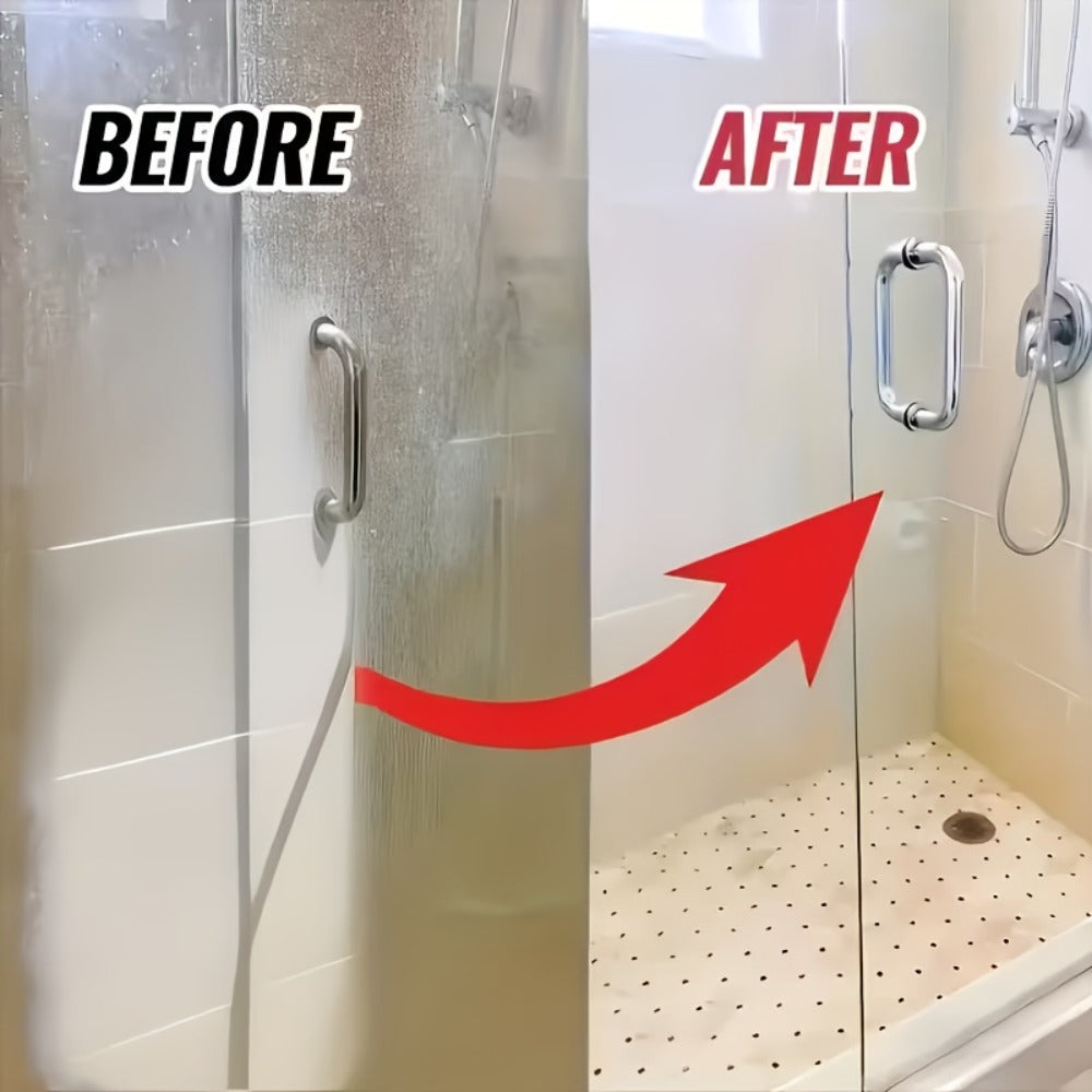 Glass Cleaner Spray Streak-Free Shine Removes Hard Water Stains Soap Scum Water Spots for Bath Time, Home Spa and Personal Care