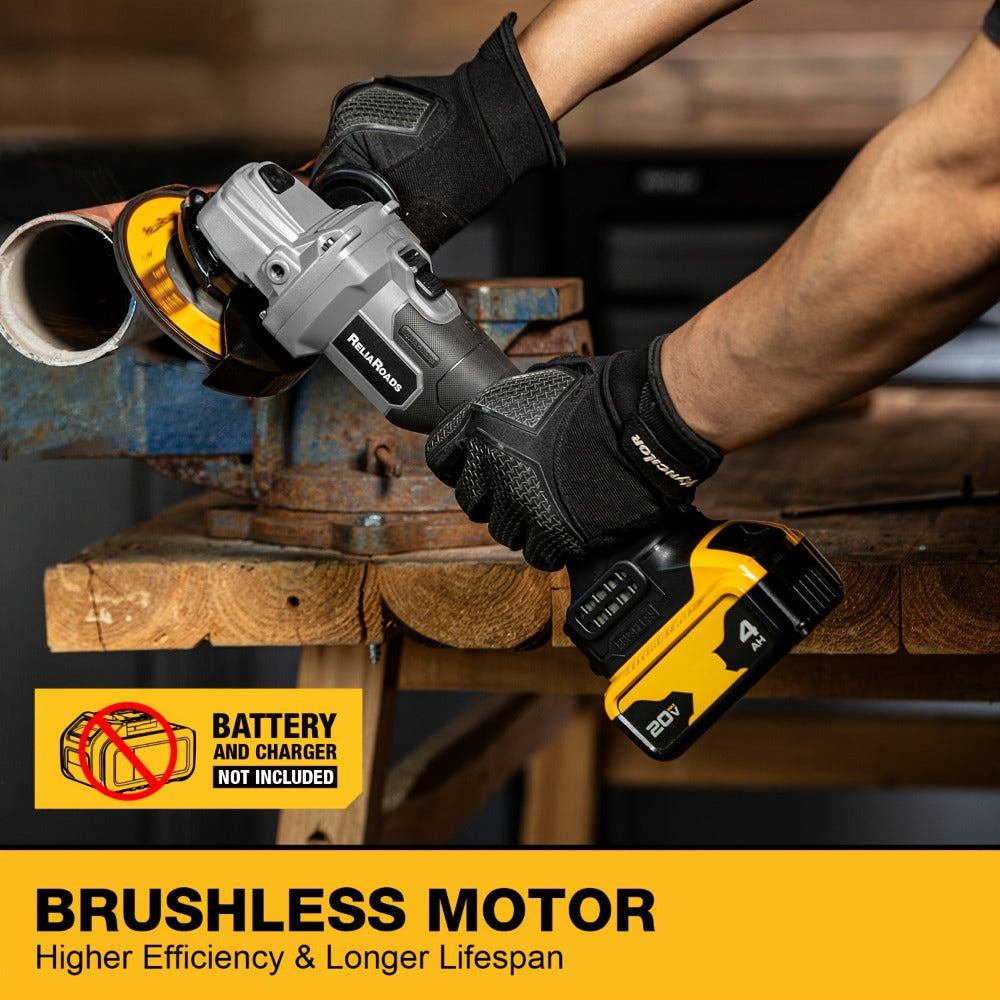Brushless Angle Grinder for Dewalt 20V Battery - 4-1/2 Inch 9000 RPM with Grinding Wheels, Start & Safety Brake for Grinding