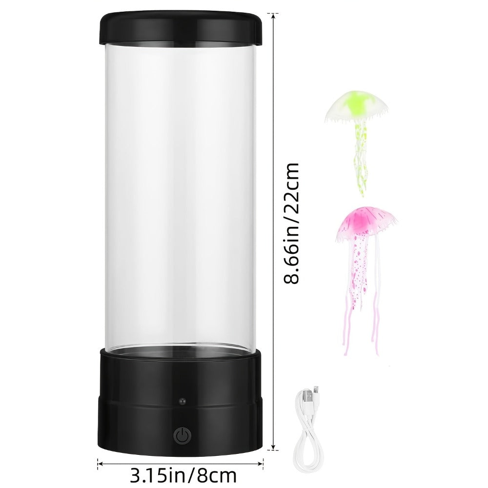 Jellyfish Lamp LED Floating 7 Color Mood Light, Electric Fantasy Jellyfish Tank Table Lamp for Home & Office Decor