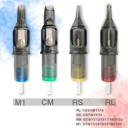 Curved Magnum Tattoo Cartridge Needles 50pcs Mixed Set - Round Mag CM RM Long Taper #12 Standard Disposable Membrane