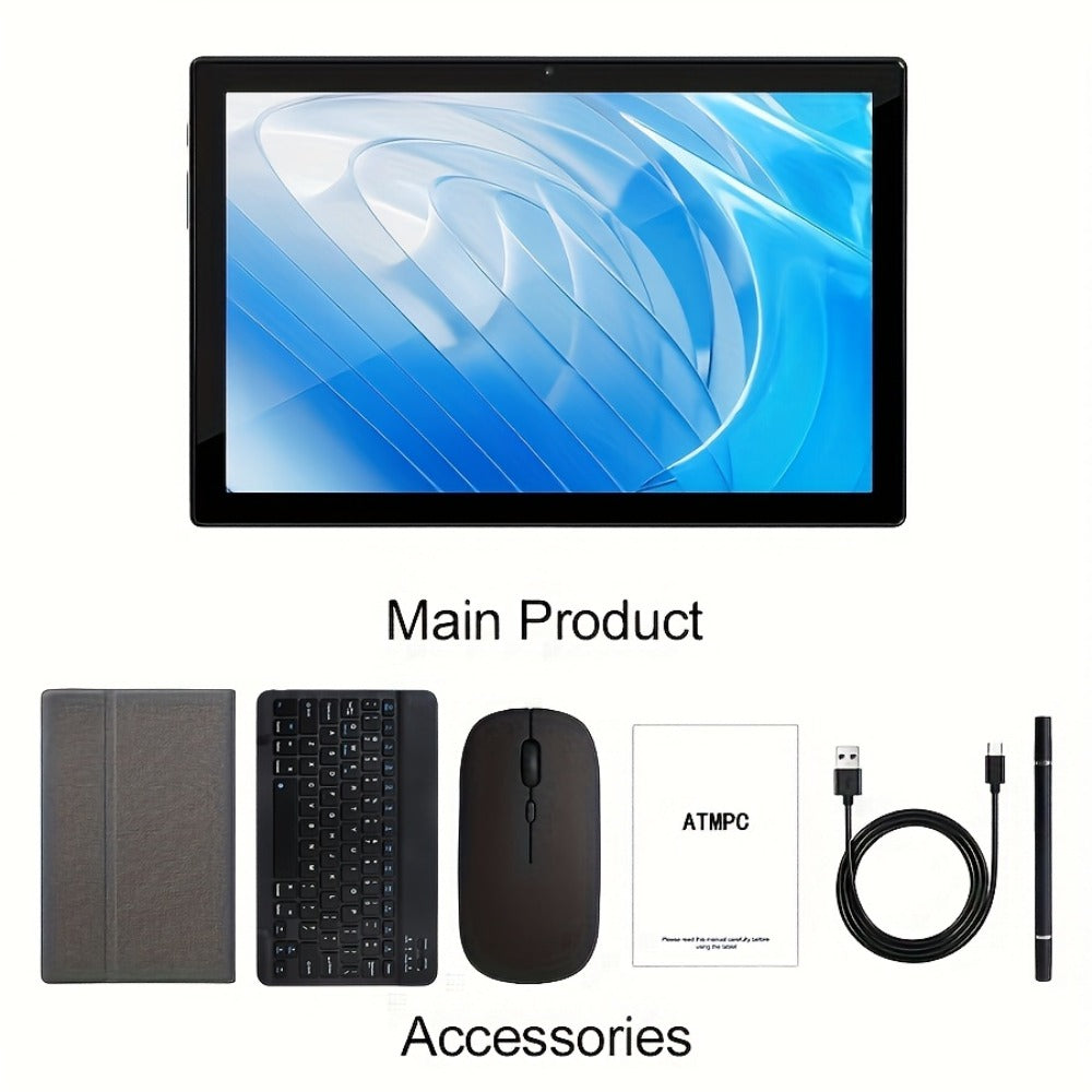 Android Tablet 10.1-Inch 2-in-1 with Android 14, Octa-Core CPU, WiFi 6 and 128GB Internal Storage