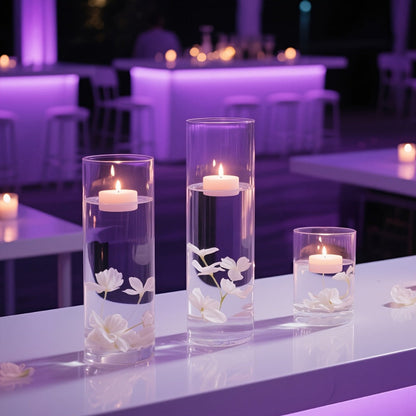 Clear Glass Cylinder Vases 18 36pcs – 4 8 12 Inch Tall Multiple Size Flower Vase for Wedding Centerpiece Table Party Hurricane Floating