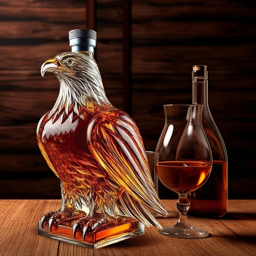 Eagle Shaped Whiskey Decanter with Wings Base, Elegant Animal Model for Home Bar Decor, Dining Table Centerpiece