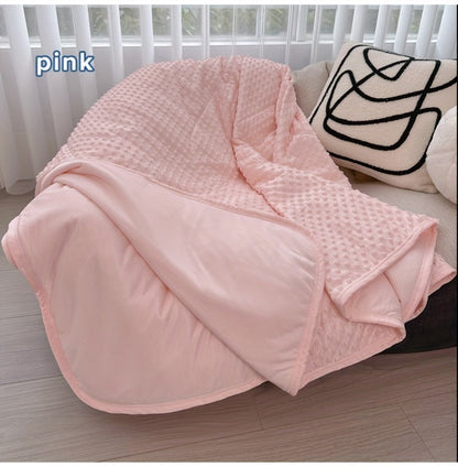 Cooling Blanket for Summer – Breathable Lightweight Throw with Soundwave Embossed Striped Design, 100% Polyester Machine Washable Blanket