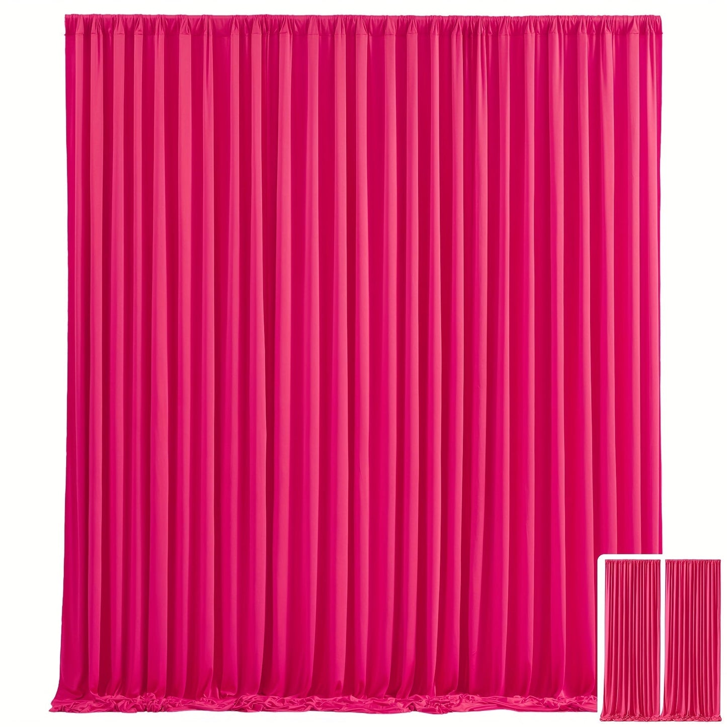 Two-Piece Photography Backdrop Curtain Set with 150 cm Width and 215 cm or 300 cm Height Options