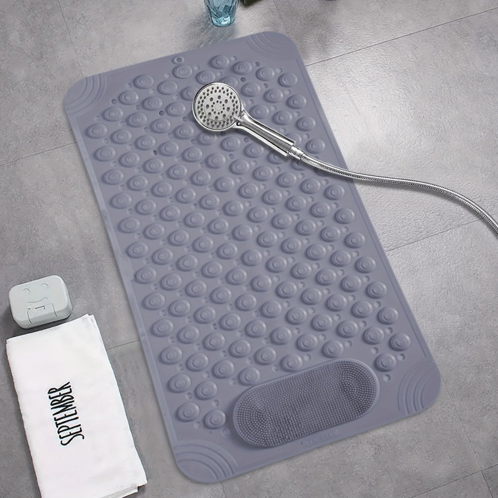 Textured Shower Bath Mat in 14.2 x 27.5 or 19.7 x 31.5-Inch Sizes and Six Color-and-Size Combinations