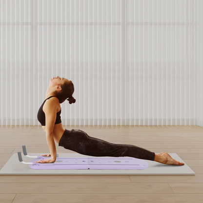 Foldable Pilates Board 8-in-1 with Resistance Bands – Anti-Slip Yoga Push-Up Board for Core Strength, Balance