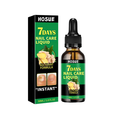 Ginger Nail Care Liquid 7-Day Repair 2-Piece Set 1.01oz Each – HOSUE Plant-Based Formula for Yellowing Gray Uneven Discolored Nails