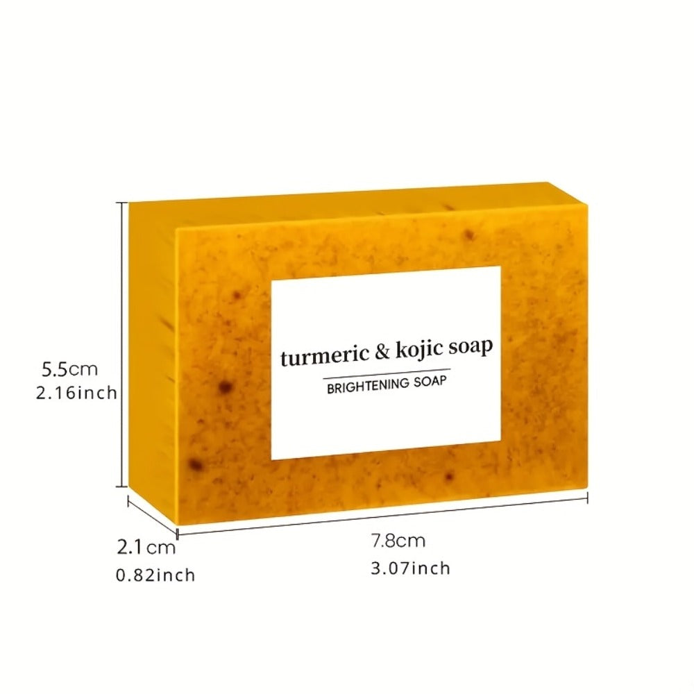 Turmeric Kojic Acid Brightening Soap Handmade Lemon Cold Process Deep Cleansing Hydrating Bar for Face & Body All Skin Types
