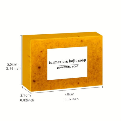 Turmeric Kojic Acid Brightening Soap Handmade Lemon Cold Process Deep Cleansing Hydrating Bar for Face & Body All Skin Types