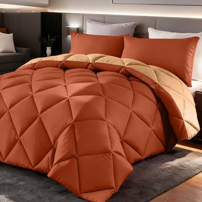 Comforter Set 2-3 Piece Rhombus Grid Luxury – Soft Lightweight Breathable Oversized Bedding Set with Pillowcases