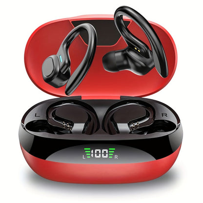 Wireless Earbuds Sport Earhooks with ENC Calls, LED Display, Touch Controls and Type-C Charging
