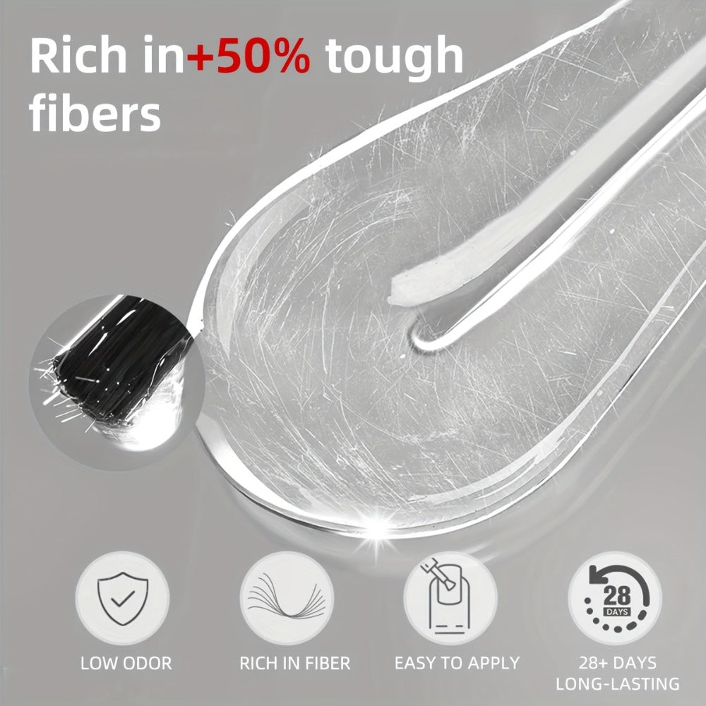 Fiber Nail Glue 3pcs Set, Quick Dry Fiberglass Reinforced Adhesive for Nail Tips Extension, Broken Nail &