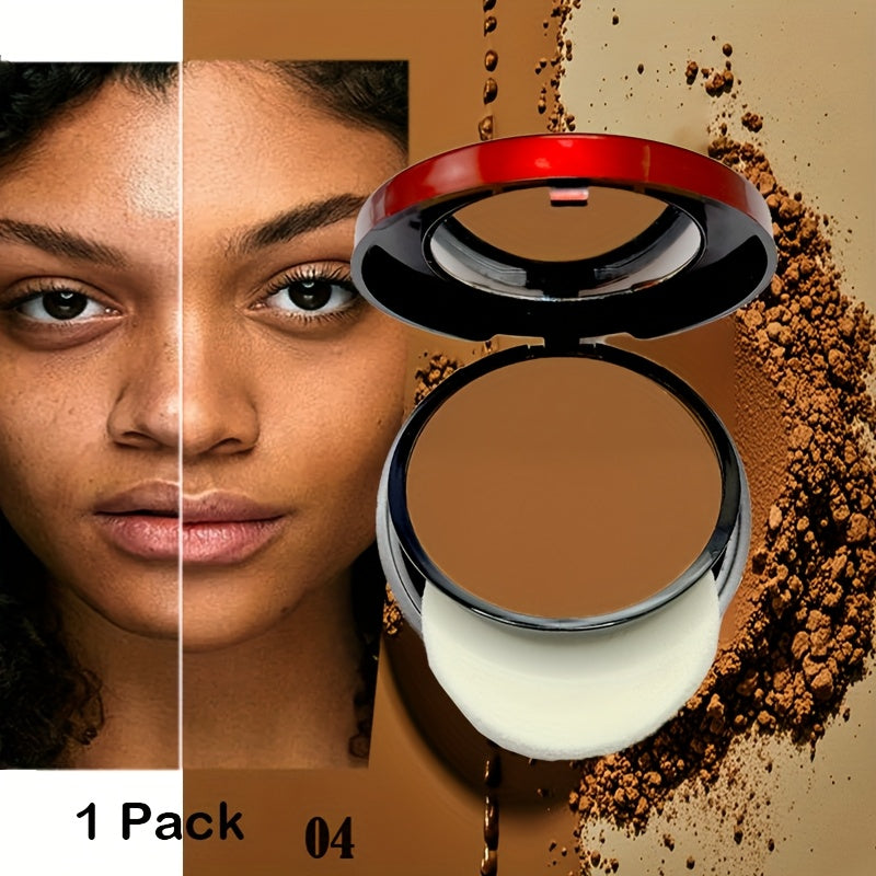 Pressed Powder Foundation Contour Matte Ful1l Coverage Oil Control Waterproof, 6 Shades Light to Dark