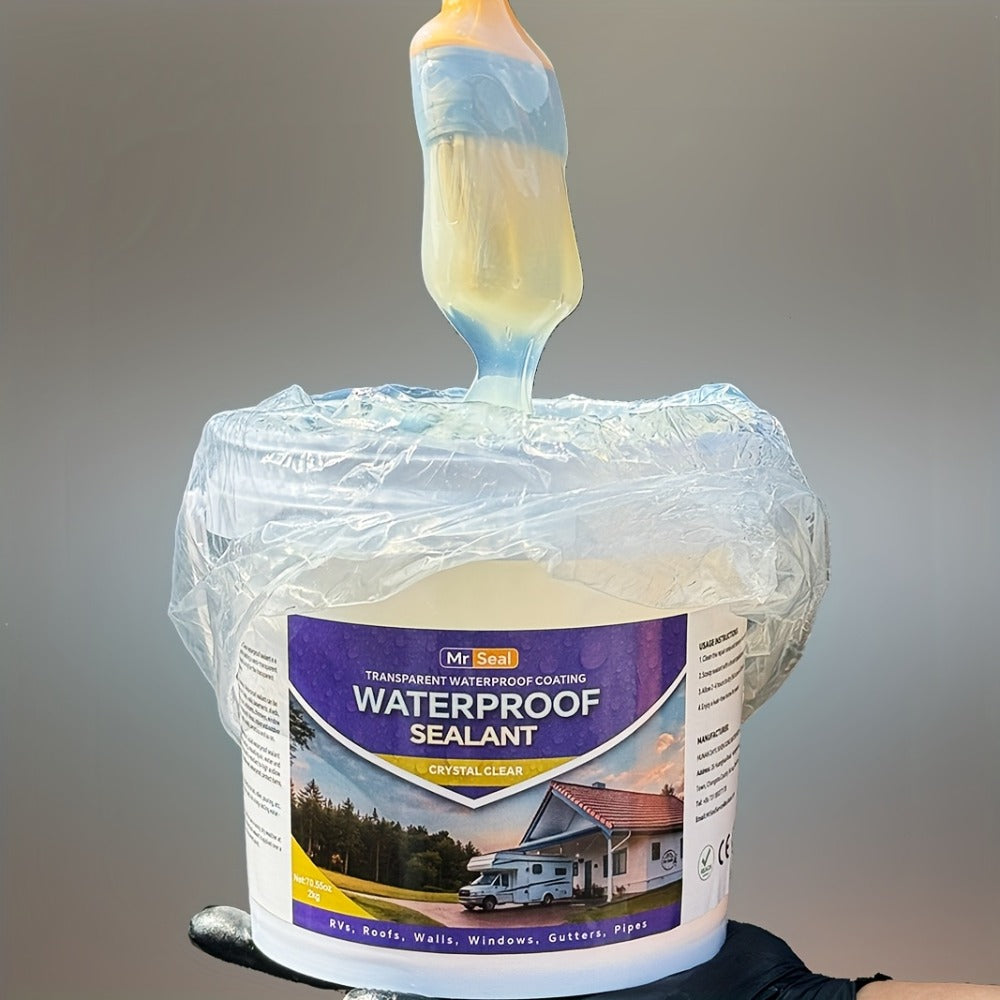 RV Waterproof Sealant 4.41LB – Flexible Clear Roof & Gutter Sealant Covers 160 Sq Ft | Multi-Surface Water-Based Coating for RV