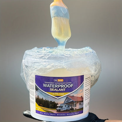 RV Waterproof Sealant 4.41LB – Flexible Clear Roof & Gutter Sealant Covers 160 Sq Ft | Multi-Surface Water-Based Coating for RV