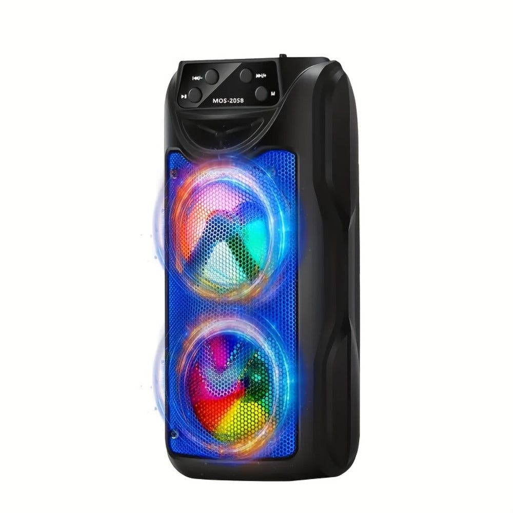Portable Bluetooth Speaker MOS-2058 with RGB Ambient Lights, USB, AUX, FM, TF Playback and Four Colors