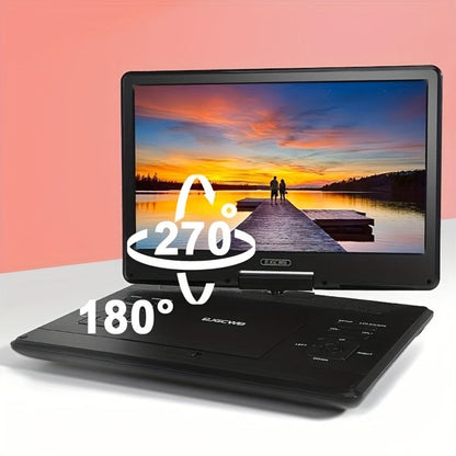 Portable DVD Player 14.1 Inch HD Screen, AV IN/OUT Sync TV & Projector, 270° Rotating Screen, Region Free