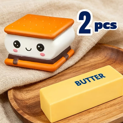 Chocolate Cookie Squishy Slow Rising Toy, PU Sensory Fidget Squeeze Toy for Kids, Safe, Stress, Butter & Chocolate Scented