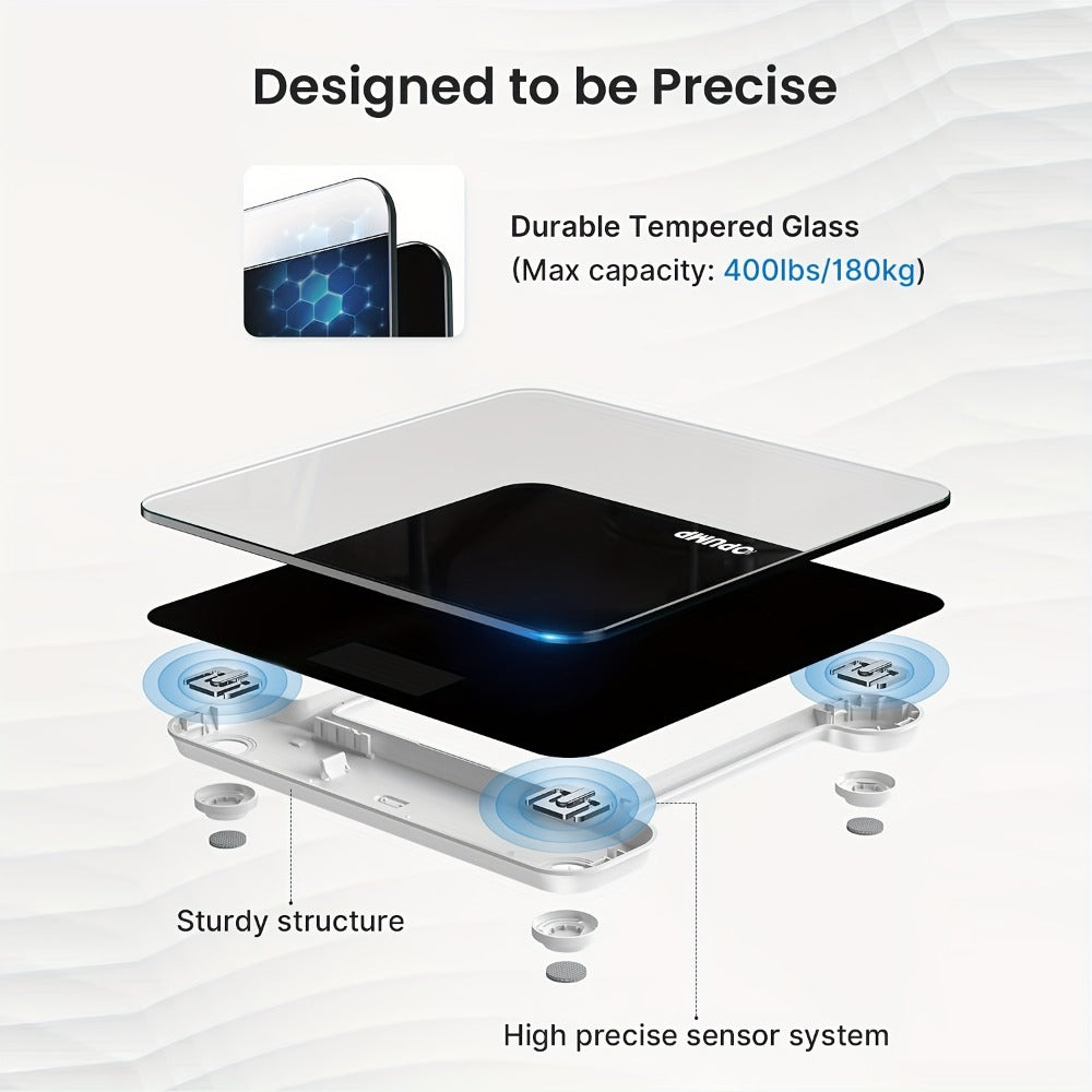 Patterned Digital Bathroom Scale with Top LED Display in Six Marble, Bronze, Black and Blue Styles