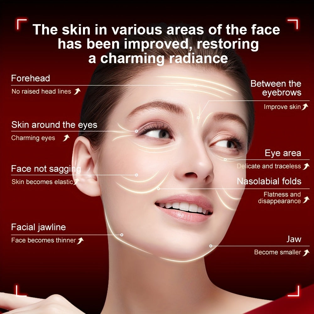 EMS Face Massager, 3-in-1 LED Light Therapy, Heat & EMS, USB Rechargeable Portable Facial Beauty Device for
