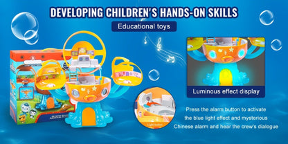 Octonauts Octopod Castle Adventure Playset, 8 Action Figures Glow Stickers Light Sound Effects