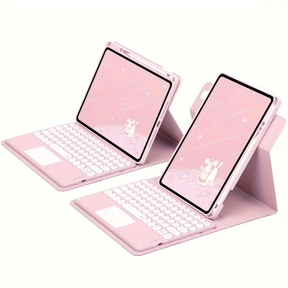 360° Rotatable iPad Keyboard Case with Backlit Keys, Trackpad & Apple Pencil Holder, Compatible with iPad Pro 11"
