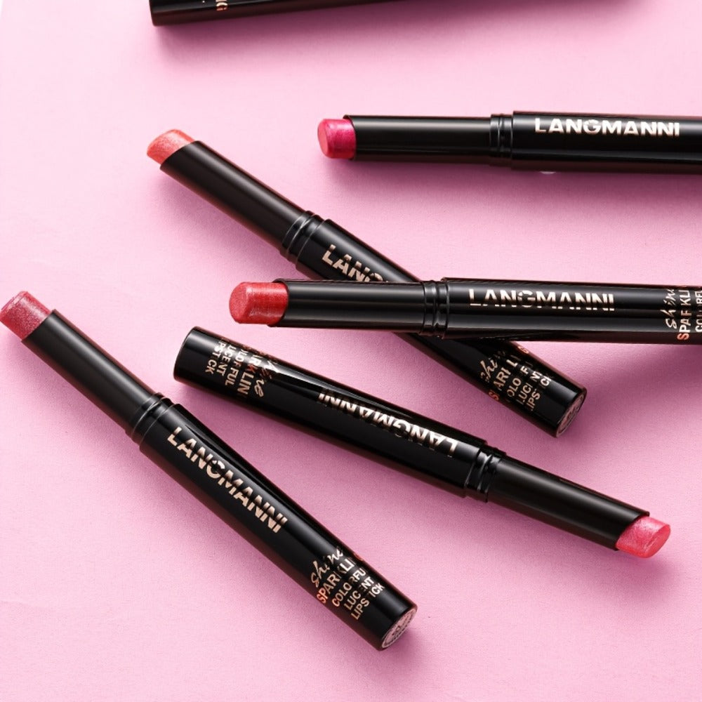 Lipstick Set, LANCMANNI 5-Color Angled-Tip Shine Collection with Two numbered shade-group Options