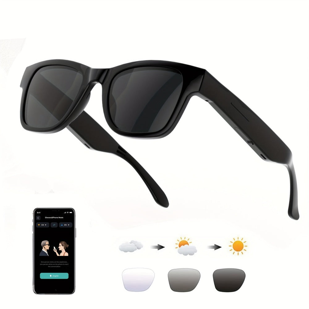 Smart Glasses 160-Language Translation Eyewear with Bluetooth 5.3 Open-Ear Audio and 18 Frame Options