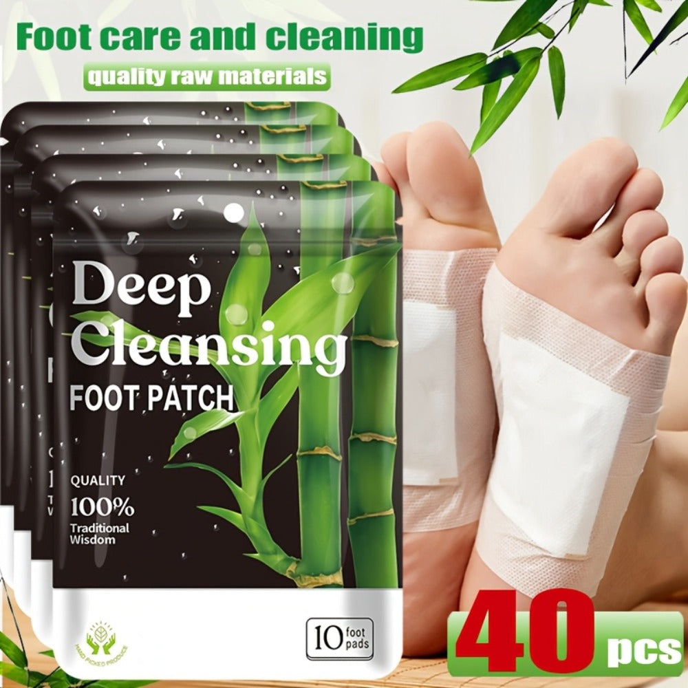 Detox Foot Patches with Bamboo Vinegar Ginger & Lavender – Natural Plant Formula Deep Cleansing Overnight Foot Pads