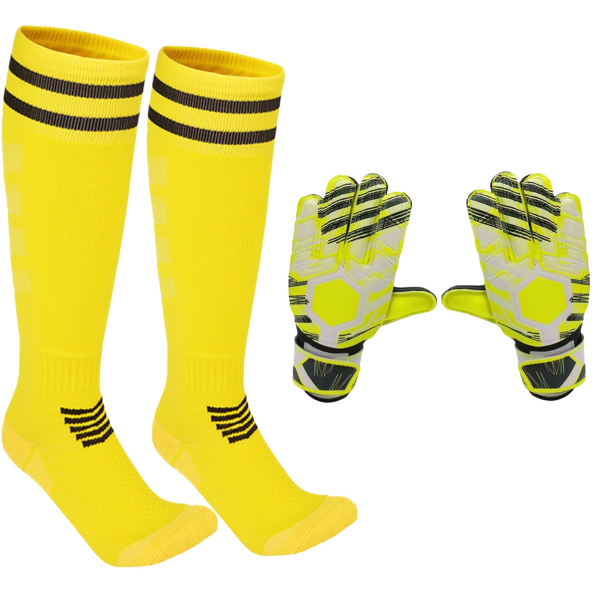 Goalkeeper Gloves with Finger Protection Thickened Latex Anti-Slip + Football Socks Set Adult Men Women Professional Soccer Goalie Gloves