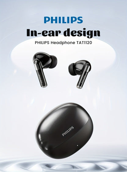Wireless Earbuds Philips Bluetooth 6.0 Dual Stereo with Type-C Charging Case in Black or White