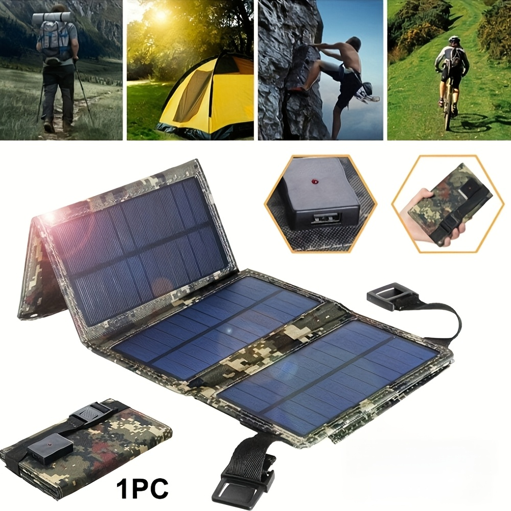 Foldable Solar Charger Portable Monocrystalline Silicon 20% Efficiency USB Output with Carabiner for an Everyday Personal Care Routine