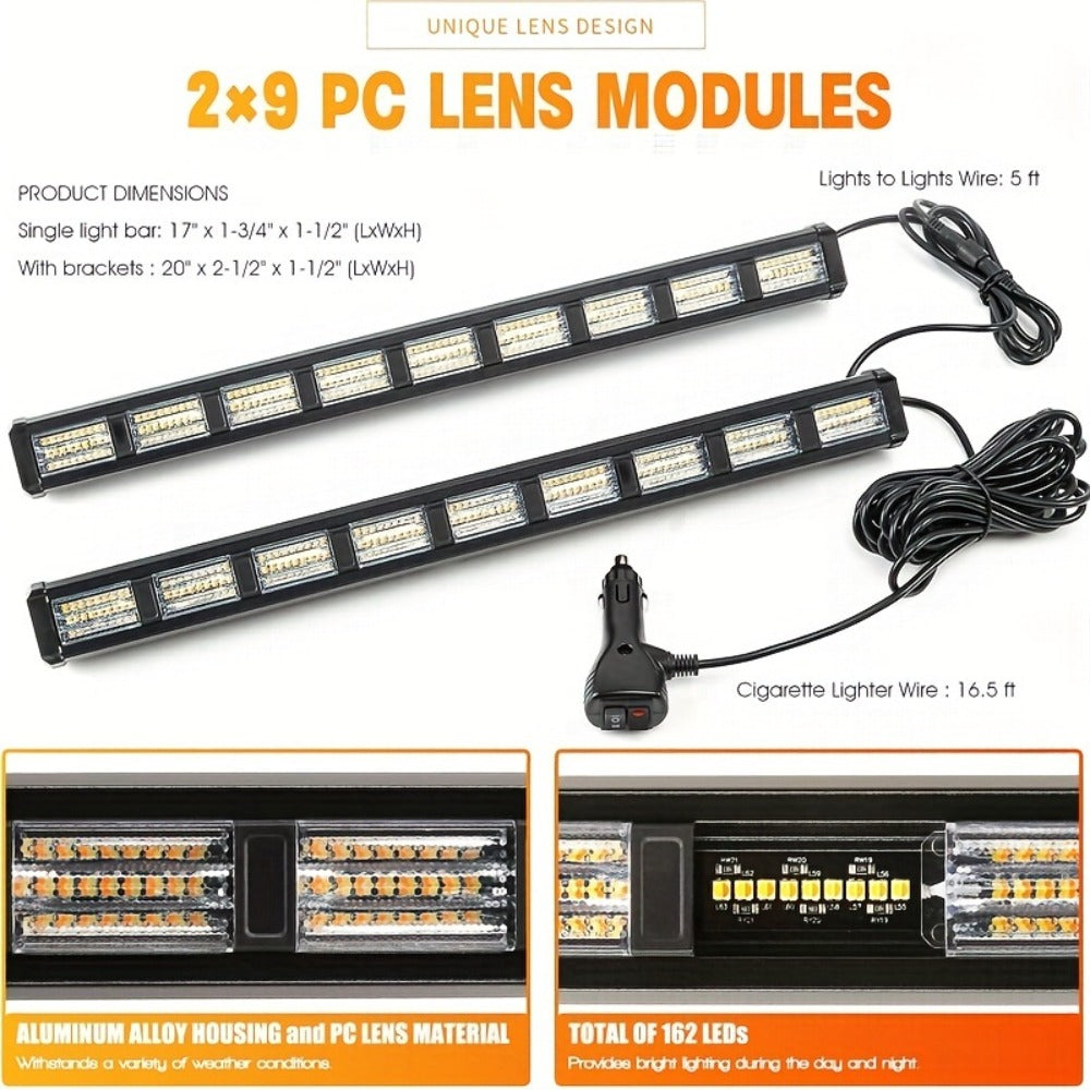 LED Light Bar 17 Inch 80W Triple Row 3000+ Lumens 12V-24V – Off-Road Work Light Emergency Flasher for Truck ATV SUV Jeep Boat Tractor