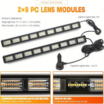 LED Light Bar 17 Inch 80W Triple Row 3000+ Lumens 12V-24V – Off-Road Work Light Emergency Flasher for Truck ATV SUV Jeep Boat Tractor