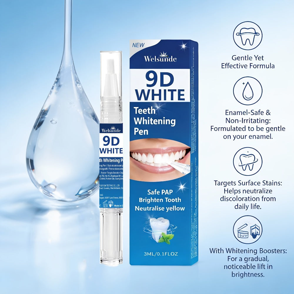 Teeth Whitening Pen 2pcs 9D Powerful Whitening Neutralize Yellow Stains Brighten Teeth Gum Care for an Everyday Personal Care Routine