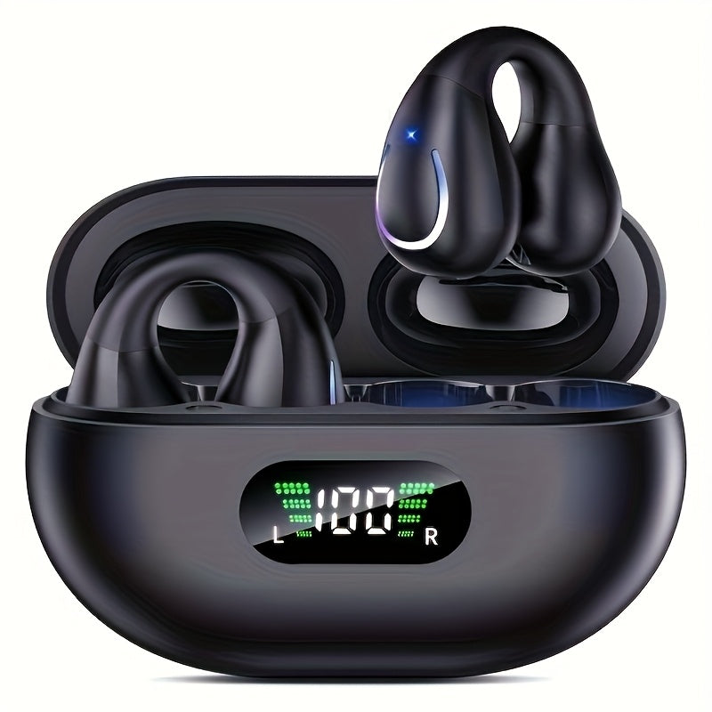 Open Ear Wireless Earphones Bluetooth 5.4, 360° Ambient Awareness, ENC Crystal-Clear Calls, Secure Sport Fit