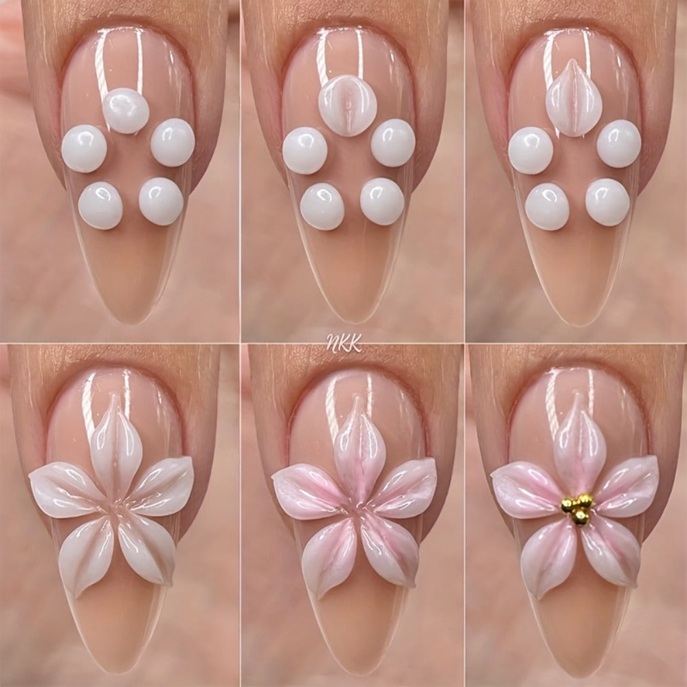 3D Sculpting Builder Gel Kit with Carving Pen – Clear & White Nail Extension Gel for Floral Nail Art, Acrylic Extensions & DIY Salon