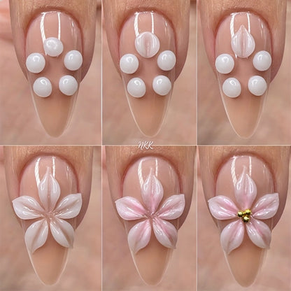 3D Sculpting Builder Gel Kit with Carving Pen – Clear & White Nail Extension Gel for Floral Nail Art, Acrylic Extensions & DIY Salon
