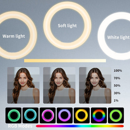 Ring Light 12 Inch Adjustable Brightness RGB with 63 Inch Floor Stand for Photo Selfie Video for an Everyday Personal Care Routine