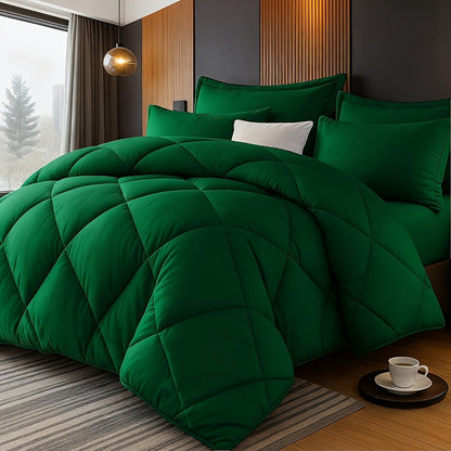 Comforter Set 2/3 Piece – Diamond Grid Quilted Down Alternative Comforter with Pillowcases, Soft Microfiber Breathable All Season Bedding