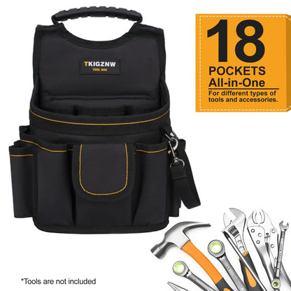 Tool Belt Bag – 18-Pocket Large Tool Organizer Pouch with Wide Mouth Opening, Polyester for Construction